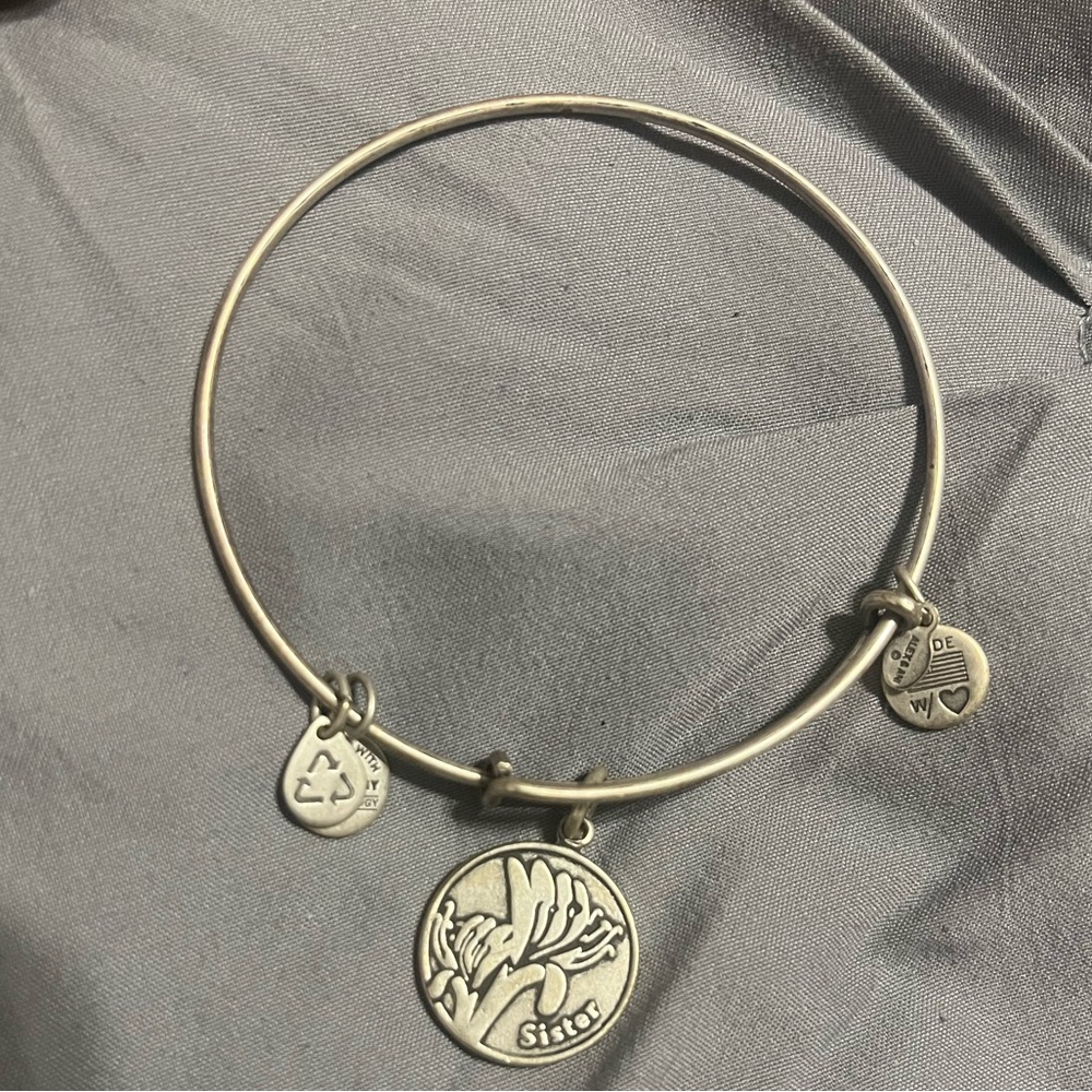 Alex and Ani Bangle with Sister Charm